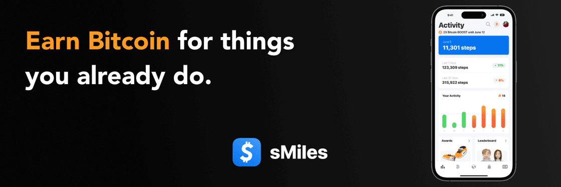 sMiles Bitcoin app banner