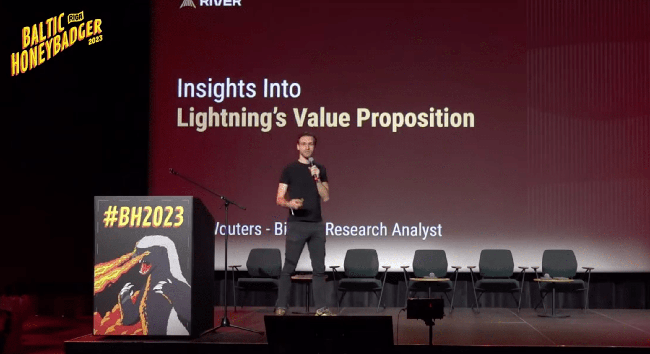 Image of Sam's presentation at Baltic Honey Badger 2023.